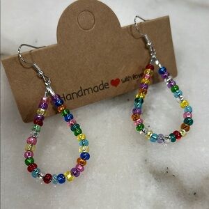 Colorful Beaded Teardrop Earrings